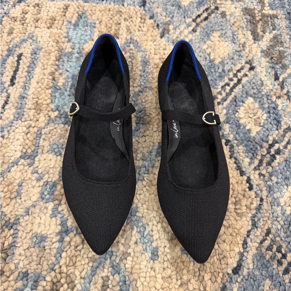 Rothy's The Point Mary Jane II black loafers
